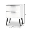 Asher White 2 Drawer Wireless Charging Bedside Table dimensionsAsher White and Grey 2 Drawer Wireless Charging Bedside Table from Roseland Furniture