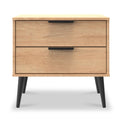 Asher Light Oak 2 Drawer Side Table from Roseland Furniture