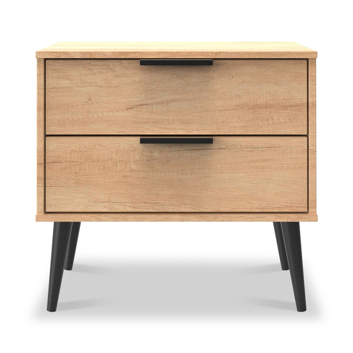 Asher Light Oak 2 Drawer Side Table from Roseland Furniture