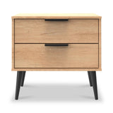 Asher Light Oak 2 Drawer Side Table from Roseland Furniture