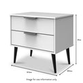 Asher White 2 Drawer Side Lamp Table dimensions