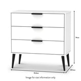 Asher White 3 Drawer Storage Chest dimensions