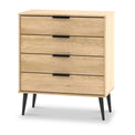 Asher Light Oak 4 Drawer Chest with black legs from Roseland Furniture
