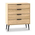 Asher Light Oak 4 Drawer Chest with black legs from Roseland Furniture