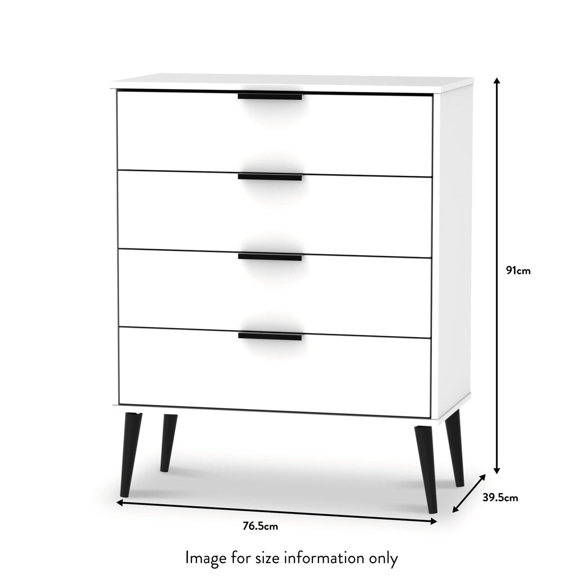Asher White 4 Drawer Storage Chest dimensions