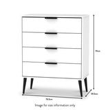 Asher White 4 Drawer Storage Chest dimensions