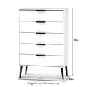 Asher White 5 Drawer Storage Chest dimensions