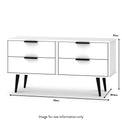 Asher White 4 Drawer Low Storage Chest dimensions