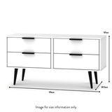 Asher White 4 Drawer Low Storage Chest dimensions