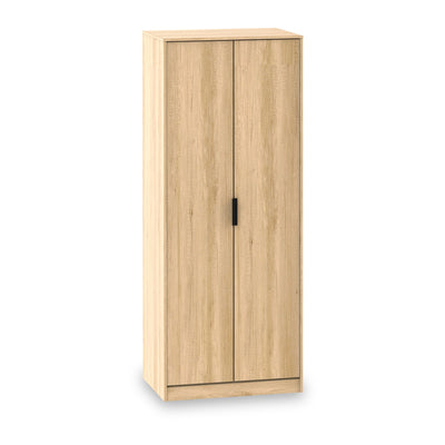 Asher Light Oak 2 Door Double Wardrobe