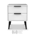 Asher White 2 Drawer Wireless Charging Bedside Table from Roseland Furniture