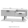 Asher White 2 Drawer TV Stand & Media Console dimensions