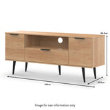 Asher Light Oak 2 Door 1 drawer Wide Tv Unit dimensions