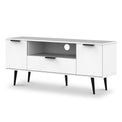 Asher White 2 door 1 drawer 1 TV stand cabinet