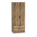 Moreno Rustic Oak 2 Door 2 Drawer Double Wardrobe