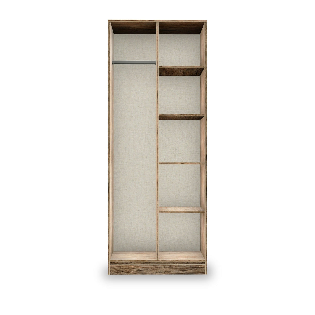 Moreno Rustic Oak Open Shelf Storage Unit from Roseland furniture