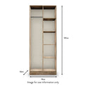 Moreno Rustic Oak Open Shelf Storage Unit dimensions guide