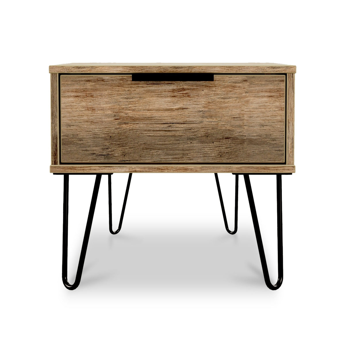 Moreno Rustic Oak 1 Drawer Bedside Table Cabinet from Roseland Furniture