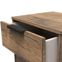 Morena Rustic Oak Effect 2 Drawer Bedside Table with Black Hairpin Legs