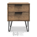 Morena Rustic Oak Wireless Charging 2 Drawer Bedside Table Cabinet from Roseland Furniture