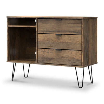 Moreno Rustic Oak 3 Drawer TV Unit