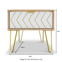 Mila White with Gold Hairpin Legs 1 Drawer Bedside from Roseland size