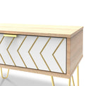 Mila White with Gold Hairpin Legs 1 Drawer Side Table White / Bardolino from Roseland
