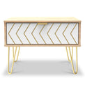 Mila White with Gold Hairpin Legs 1 Drawer Side Table White / Bardolino from Roseland