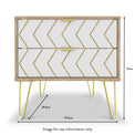 Mila White with Gold Hairpin Legs Wireless Charging 2 Side Table from Roseland size