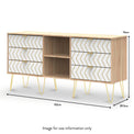 Mila White with Gold Hairpin Legs 6 Drawer Sideboard from Roseland size