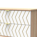 Mila White with Gold Hairpin Legs 2 Drawer 2 Door Wide Sideboard from Roseland