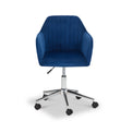 Malvern Navy Blue Velvet Swivel Office Chair