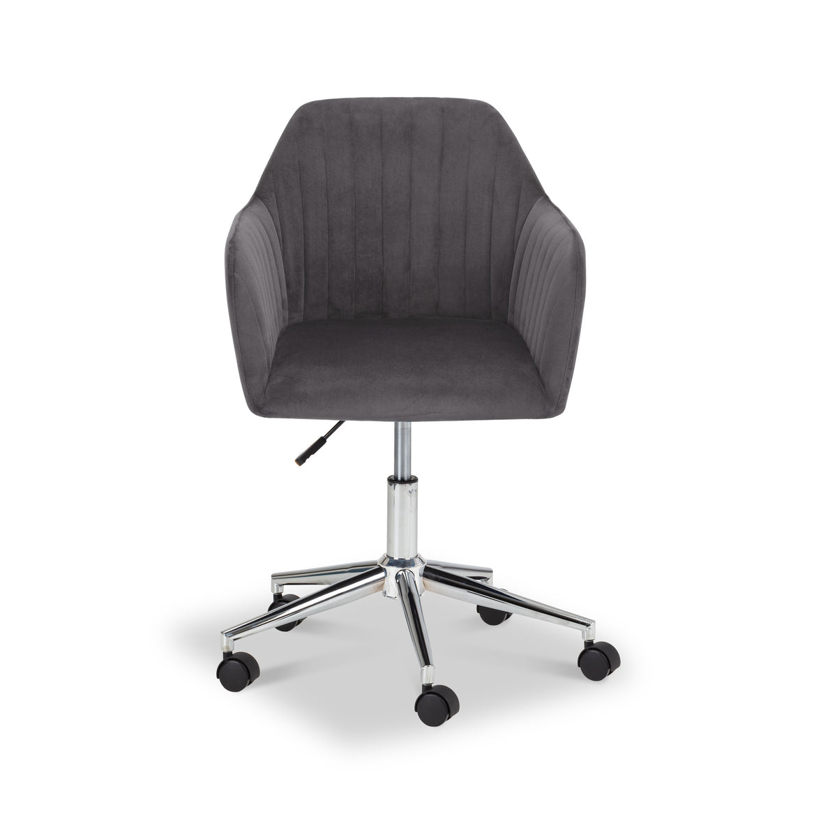 Malvern Grey Velvet Swivel Office Chair