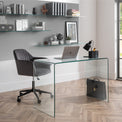 Malvern Grey Velvet Swivel Office Chair for office