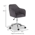 Malvern Grey Velvet Swivel Office Chair dimensions