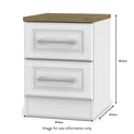 Talland White 2 Drawer Bedside Cabinet from Roseland size
