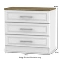 Talland White 3 Drawer Chest from Roseland size