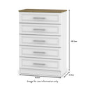 Talland White 5 Drawer Chest from Roseland size