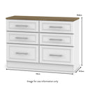 Talland White 6 Drawer Wide Chest from Roseland size