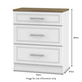 Talland White 3 Drawer Deep Chest from Roseland size