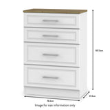 Talland White 4 Drawer Deep Chest from Roseland size