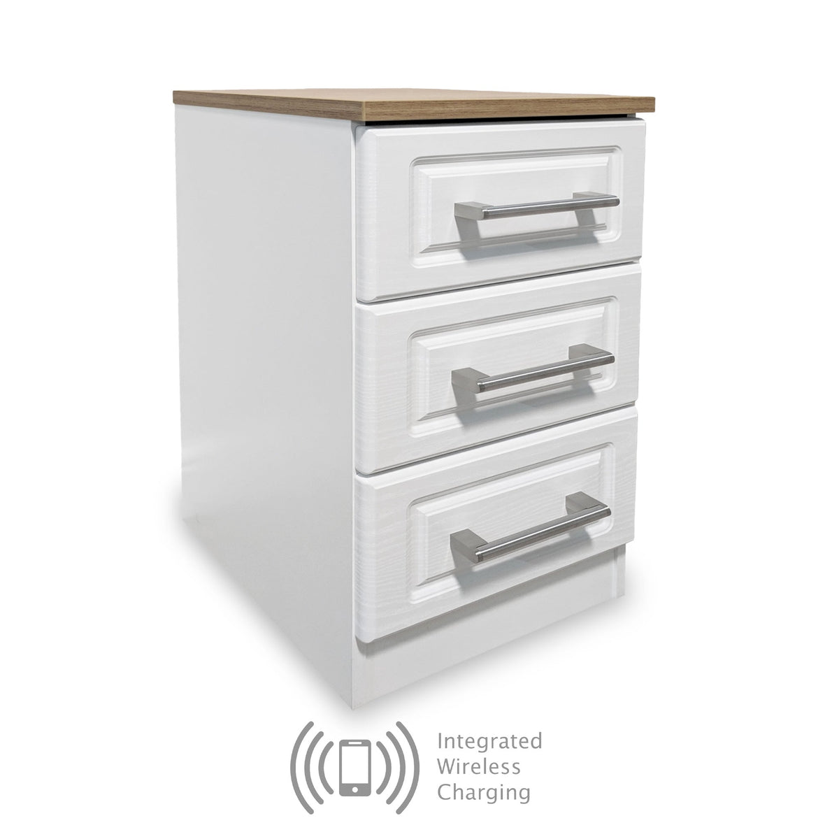 Talland Wireless Charging 3 Drawer Bedside