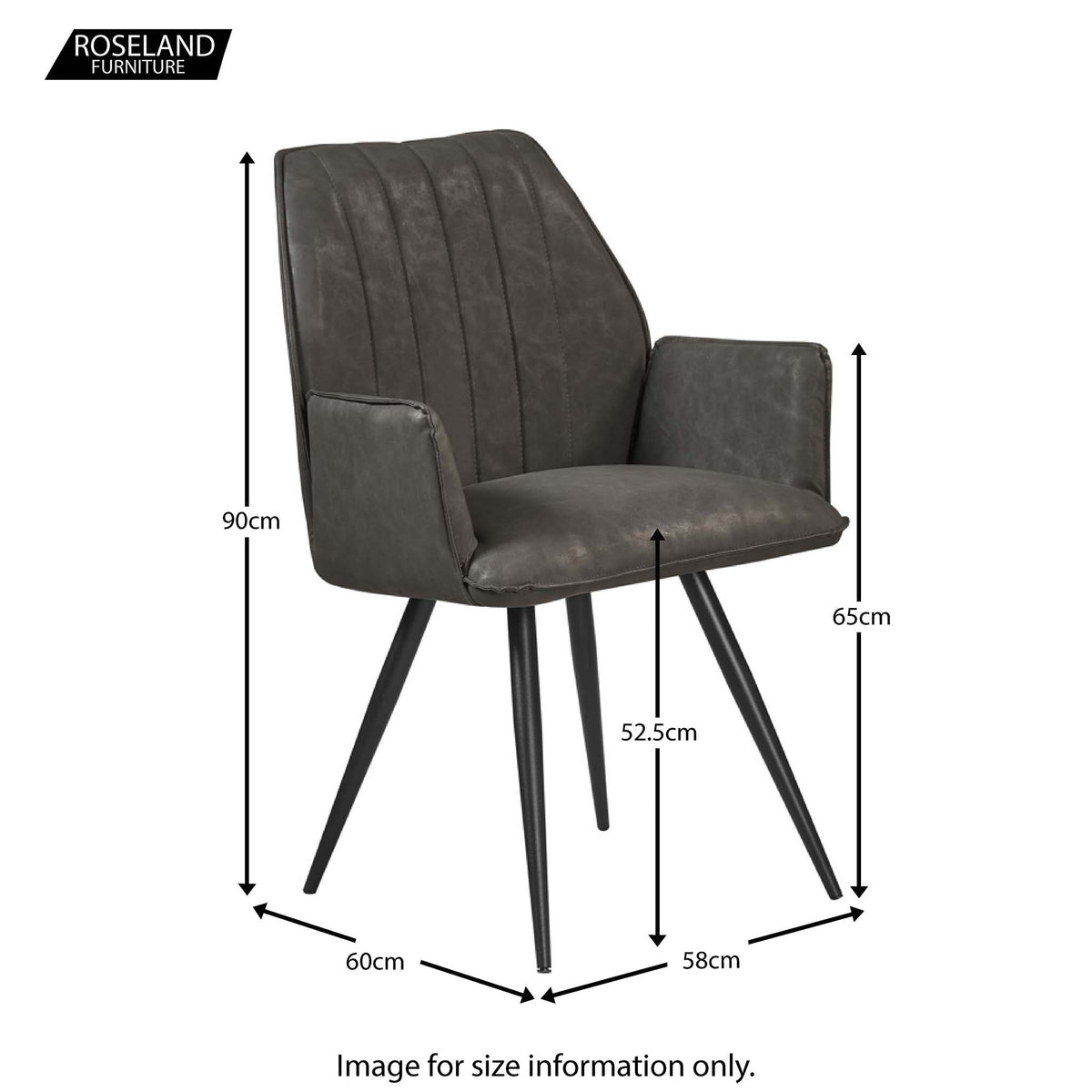 Khan Dining Chair - Size Guide