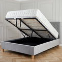 Kia Grey Velvet Ottoman Storage Bed Frame from Roseland