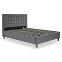 Kia Grey Velvet Ottoman Storage Bed Frame from Roseland