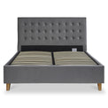 Kia Grey Velvet Ottoman Storage Bed Frame