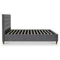 Kia Grey Velvet Ottoman Storage Bed Frame