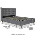 Kia Grey Velvet Ottoman Storage Bed Frame dimensions