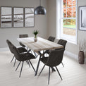 Allen 1.8m Dining Table with 6 Addison Dark Brown Chairs
