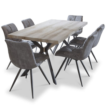 Allen 1.8m Dining Table with 6 Addison Chairs